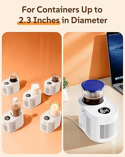Miniatura 6 de Calentador de taza de café, mini refrigerador para enfriador de vino, calentador de tazas 3 en 1 para escritorio (enfriamiento, calefacción y