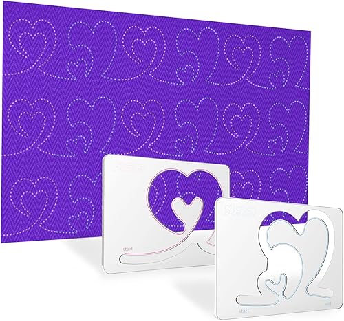 Miniatura 5 de Kapyoo Reglas y plantillas de acolchado Plantillas de acolchado para máquinas Plantillas de acolchado en forma de corazón en forma de corazón