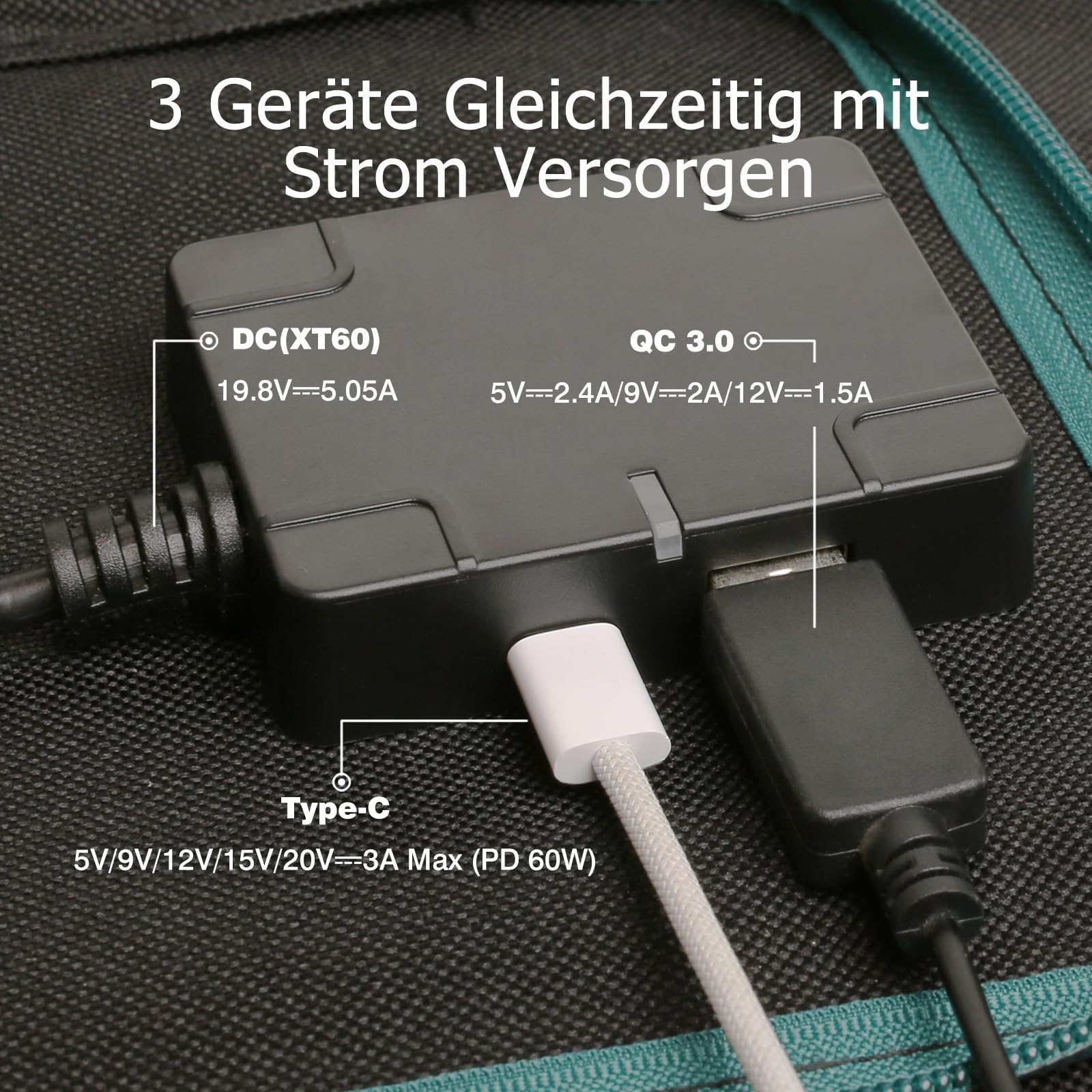 Tragbares Powerstation S500 mit 100W Solarpanel, 518Wh Solargenerator, 500W(Spitze 1000W) AC Ausgang, 65W USB-C Anschluss für Party Reise Camping Wohnmobil Notfall