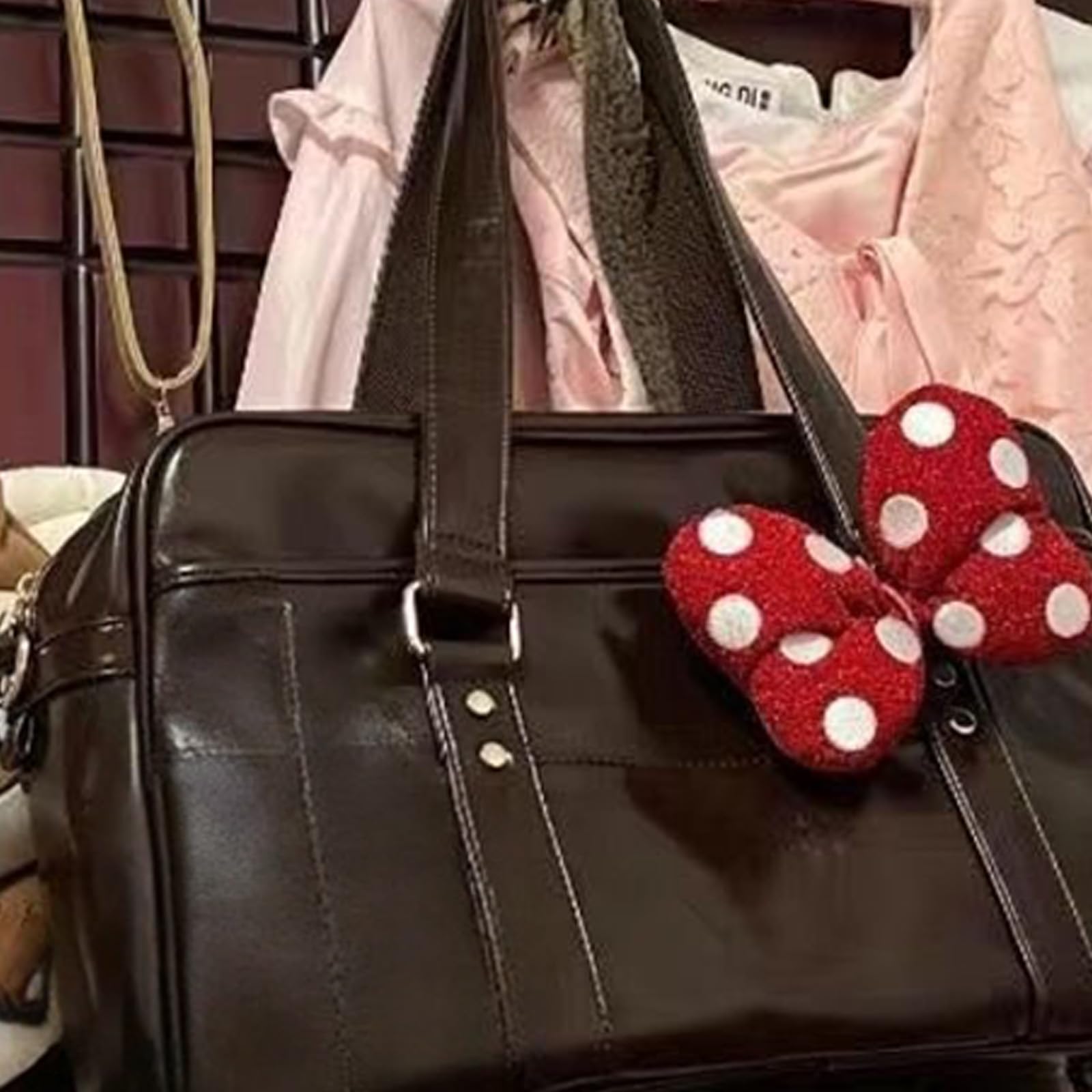 Borsa a tracolla in pelle PU di ispirazione giapponese per professionisti con tracolla comoda e tasche multiple PU borsa a tracolla
