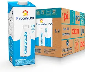 Pack de Leite Desnatado Piracanjuba 1L - 12 Unidades