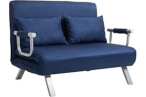 HOMCOM 5-Position Folding Lounge Chair Sofa Bed Convertible Armchair Height Adjustable