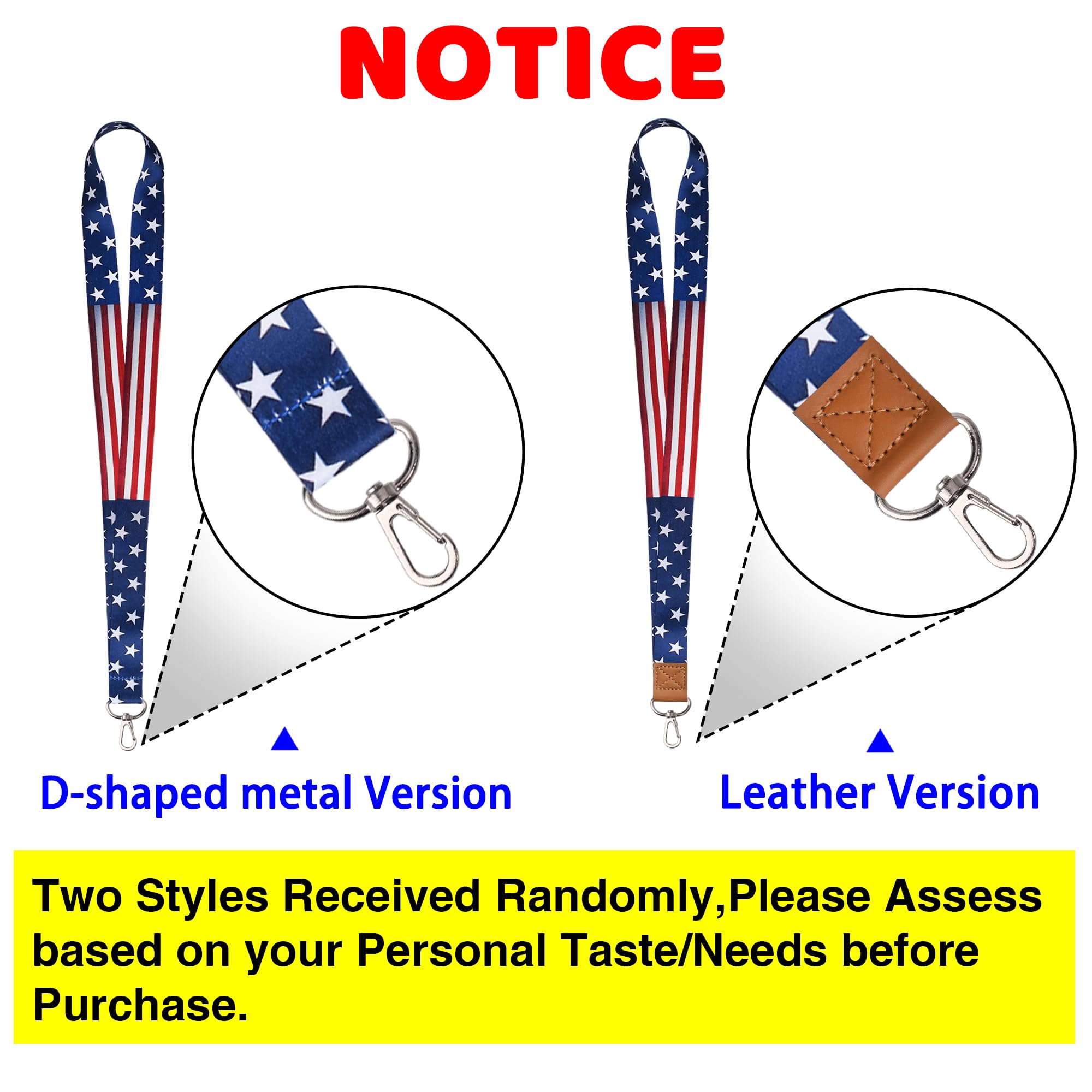 GTOTd Cordón para el cuello de profesor de la bandera estadounidense (paquete de 6) para llavero, accesorios patrióticos, regalos de decoración, suministros de fiesta, tarjetas de identificación,