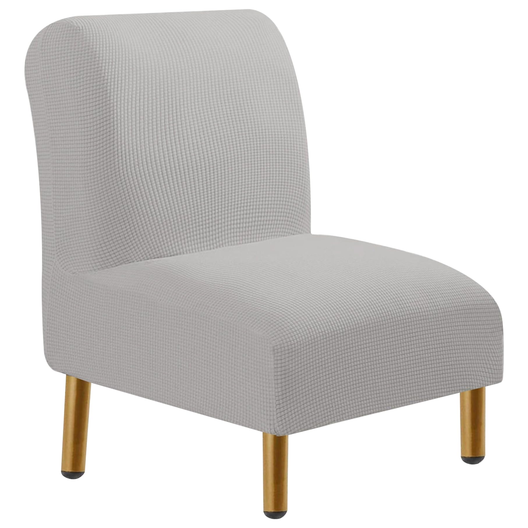 Otbushit Grey Armless Chair Cover Stretch Soft Slipcover Washable Removable Spandex Small Couch Covers For Home Hotel Office
