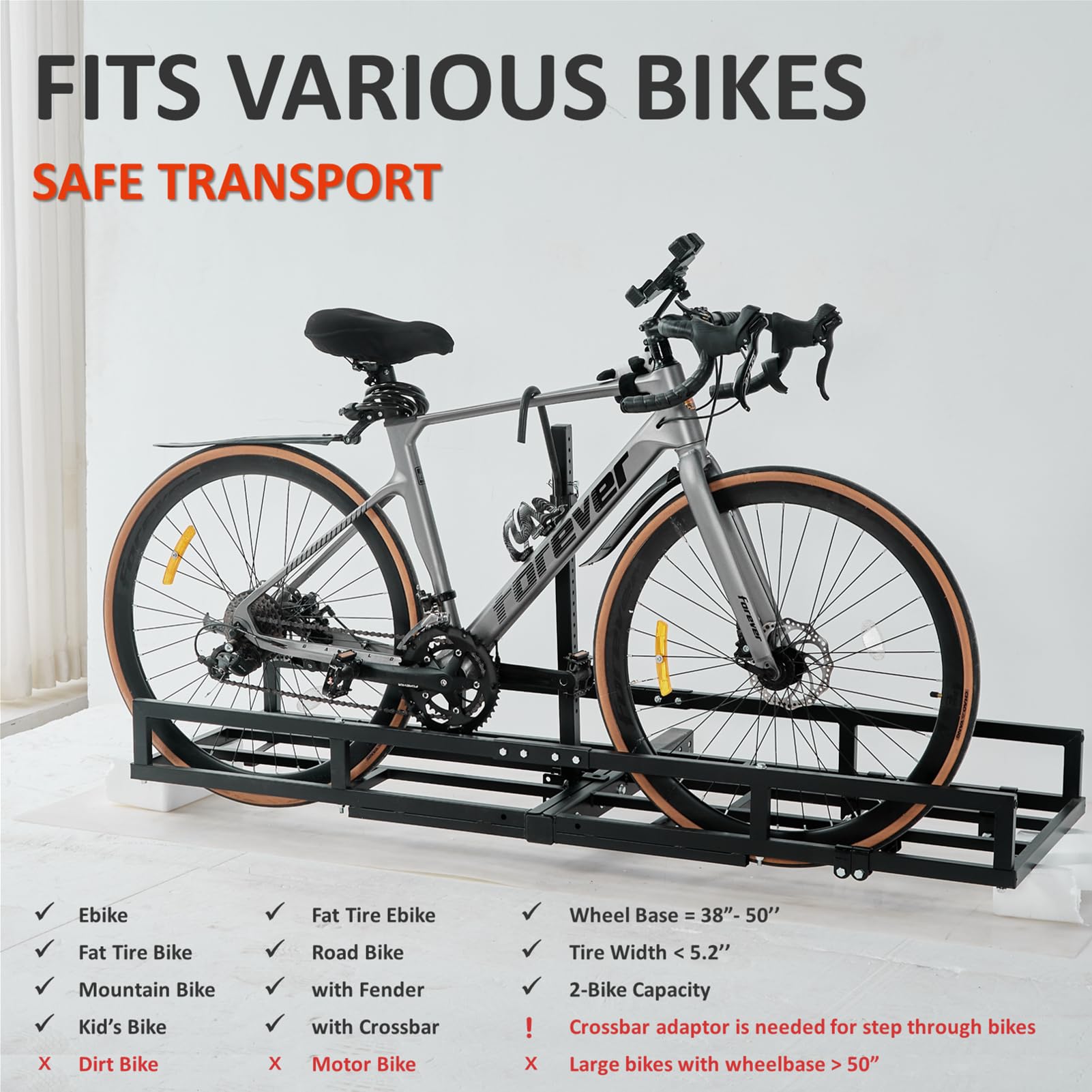 Portabici Auto PAULINN Per 2 Bici - 90kg Piegevole Per Ebike E Mountain Bike - Foto 5