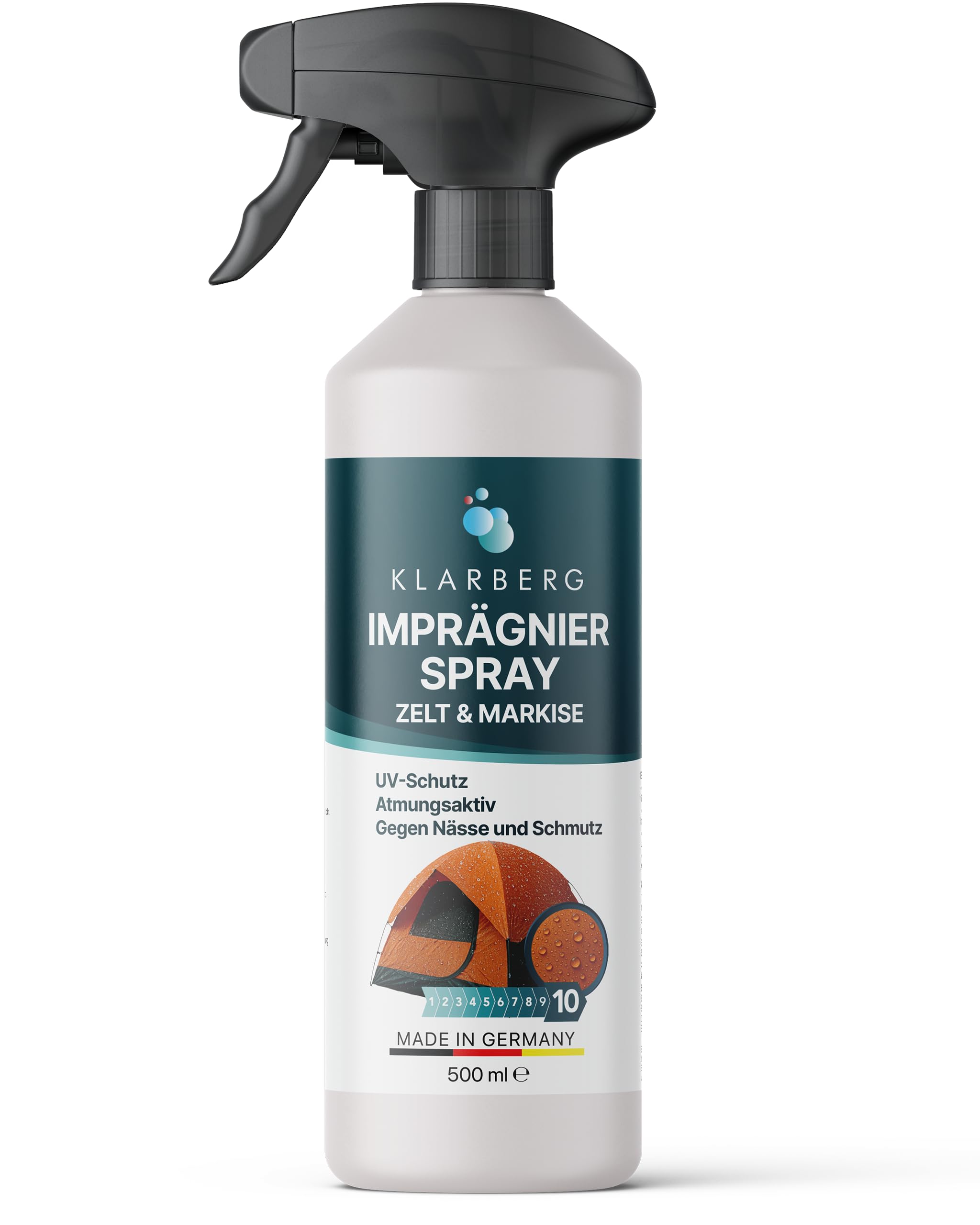 KLARBERG Pavillon & Zelt Imprägnierung - Imprägnierspray Zelt, Markisen und Pavillon - Atmungsaktive Flächen- und Nahtdichtung für Zelte - Outdoor Imprägnierspray - Biologisch Abbaubar