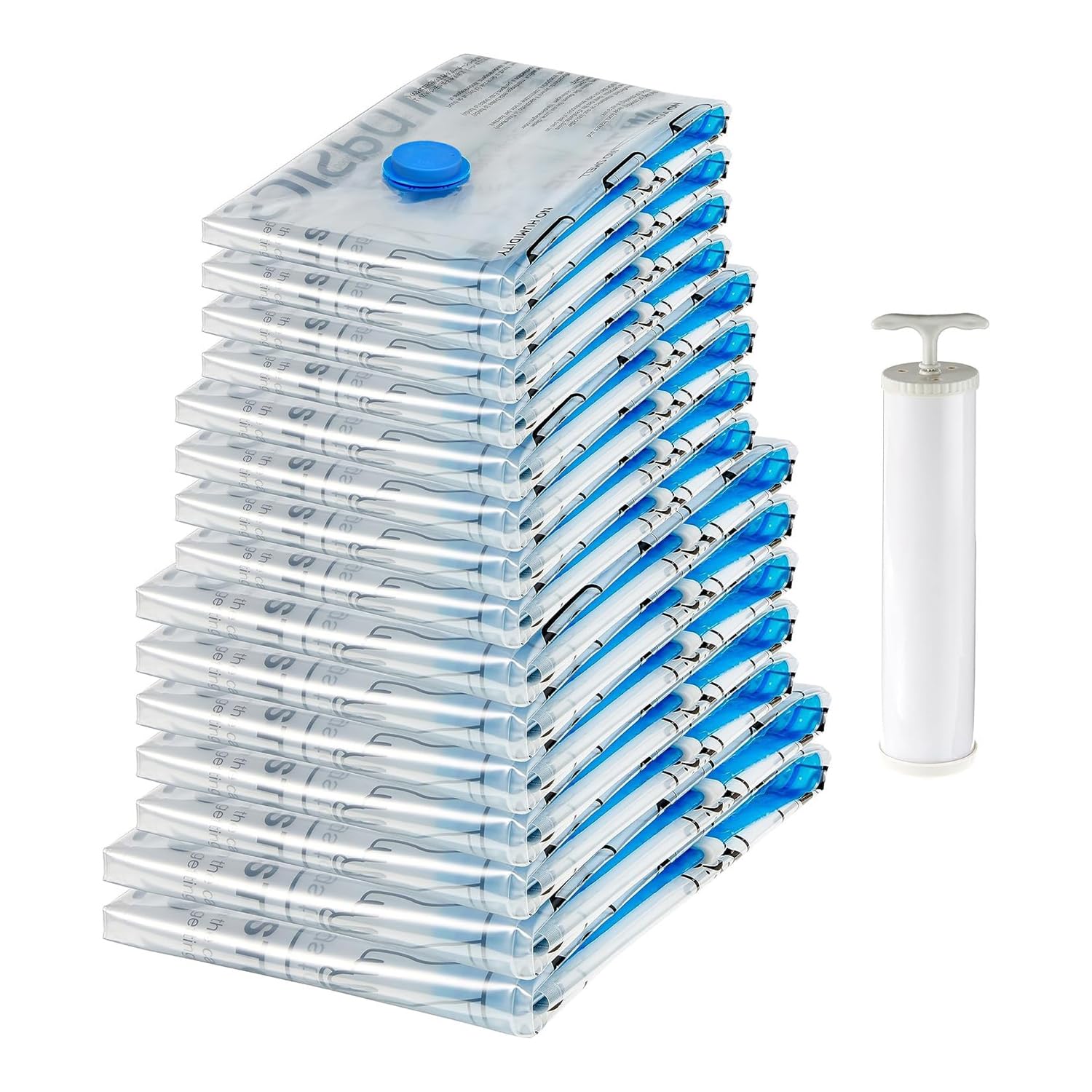AmazonBasics Vacuum Compression Storage Bags with Hand Pump - 15-Pack 