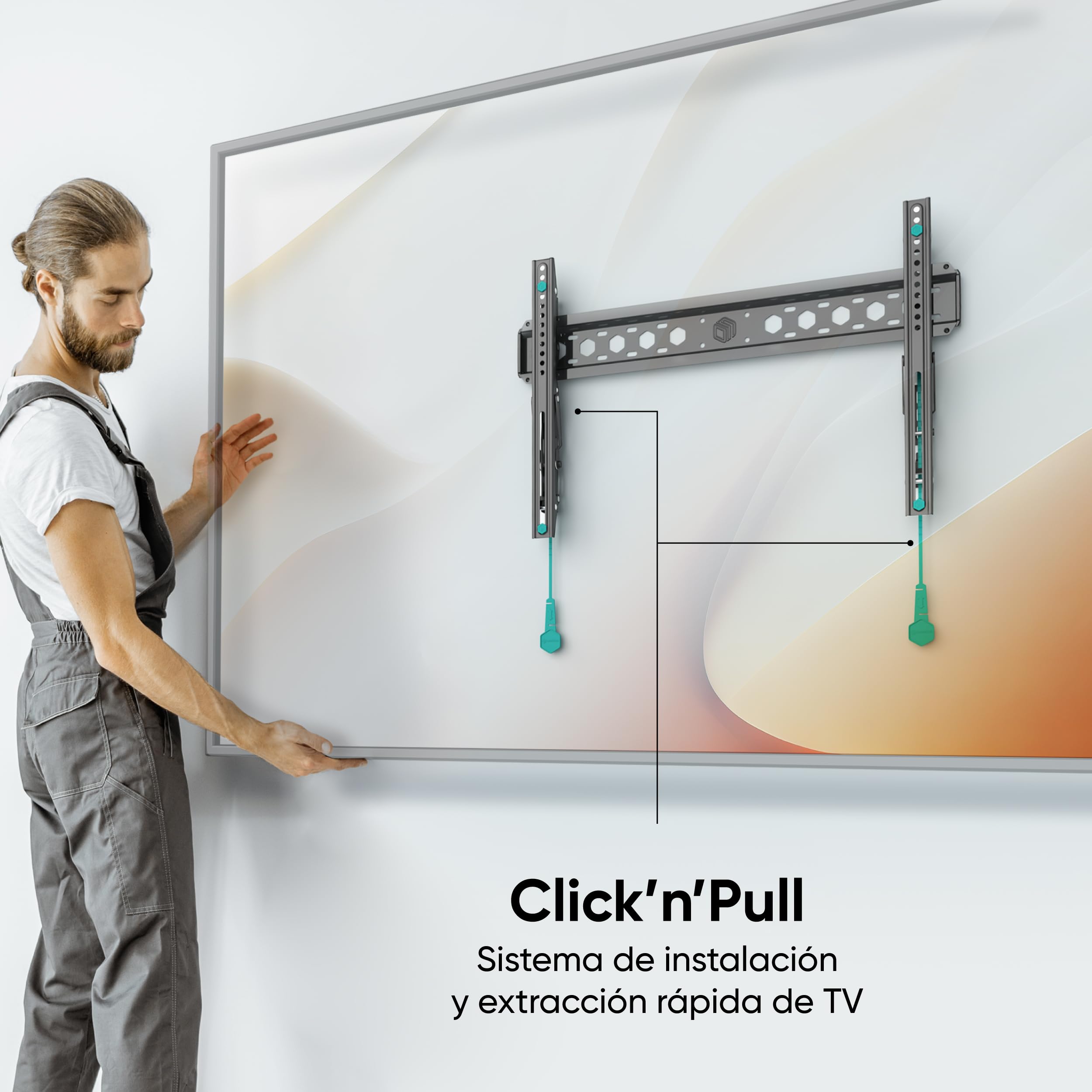 ONKRON Soporte TV a Pared 43-85 Pulgadas, Carga de hasta 68,2 kg, VESA 75x75-600x400 mm, Brazo Pantalla Inclinable con Nivel Integrado, Colgador para Televisor Mural, Ajustable, Universal, Negro TM6-B
