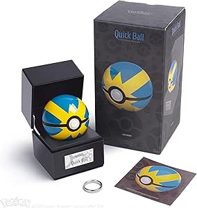 The Wand Company Quick Ball Authentic Replica - Realistic, Electronic, Die-Cast Poké Ball with Display Case Light Features – Officially Licensed by Pokémon