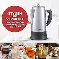 Vista 6 de Elite Gourmet EC923 Electric Coffee Percolator, BPA Free, Keep Warm, Clear Brew Progress Knob, Cool-Touch Handle, Cordless Serve, 12-Cup, Stainless