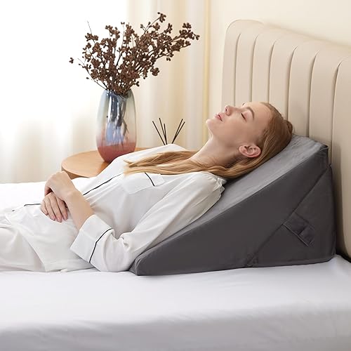 Miniatura 27 de Bedluxe - Juego de 4 almohadas ajustables de cuña para cama, almohada de espuma viscoelástica para después de la cirugía para el alivio del dolor