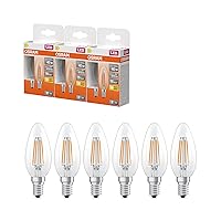 OSRAM Lampada LED Star Candle Shape B40 a filamento, 2700 K bianco caldo