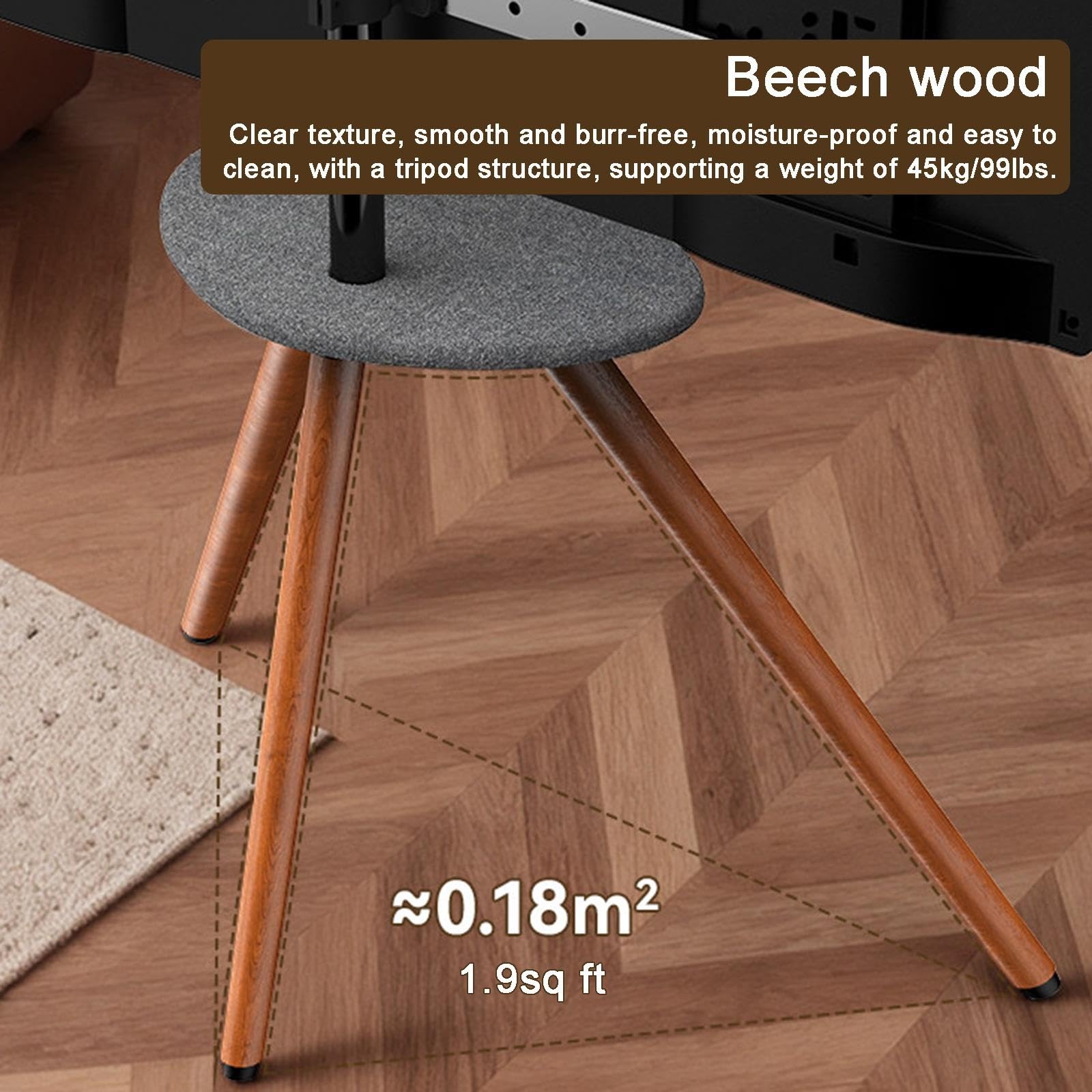 Mobilny Stojak Pod Telewizor, Tacka z Filcu PET, do Telewizorów 32-65"