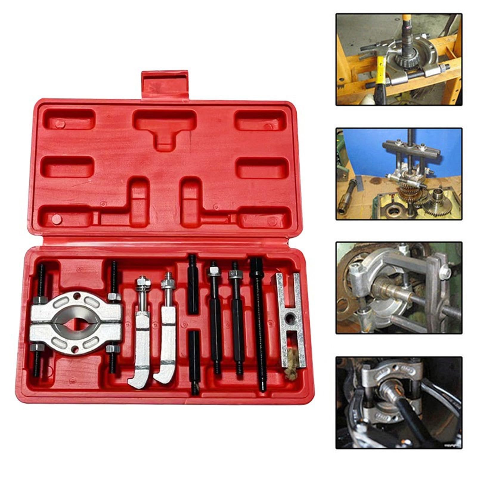 Heavy Duties - Set di 9 attrezzi in metallo, soluzione sicura per riparazioni domestiche, essenziale per officina, con organizer per riporre oggetti