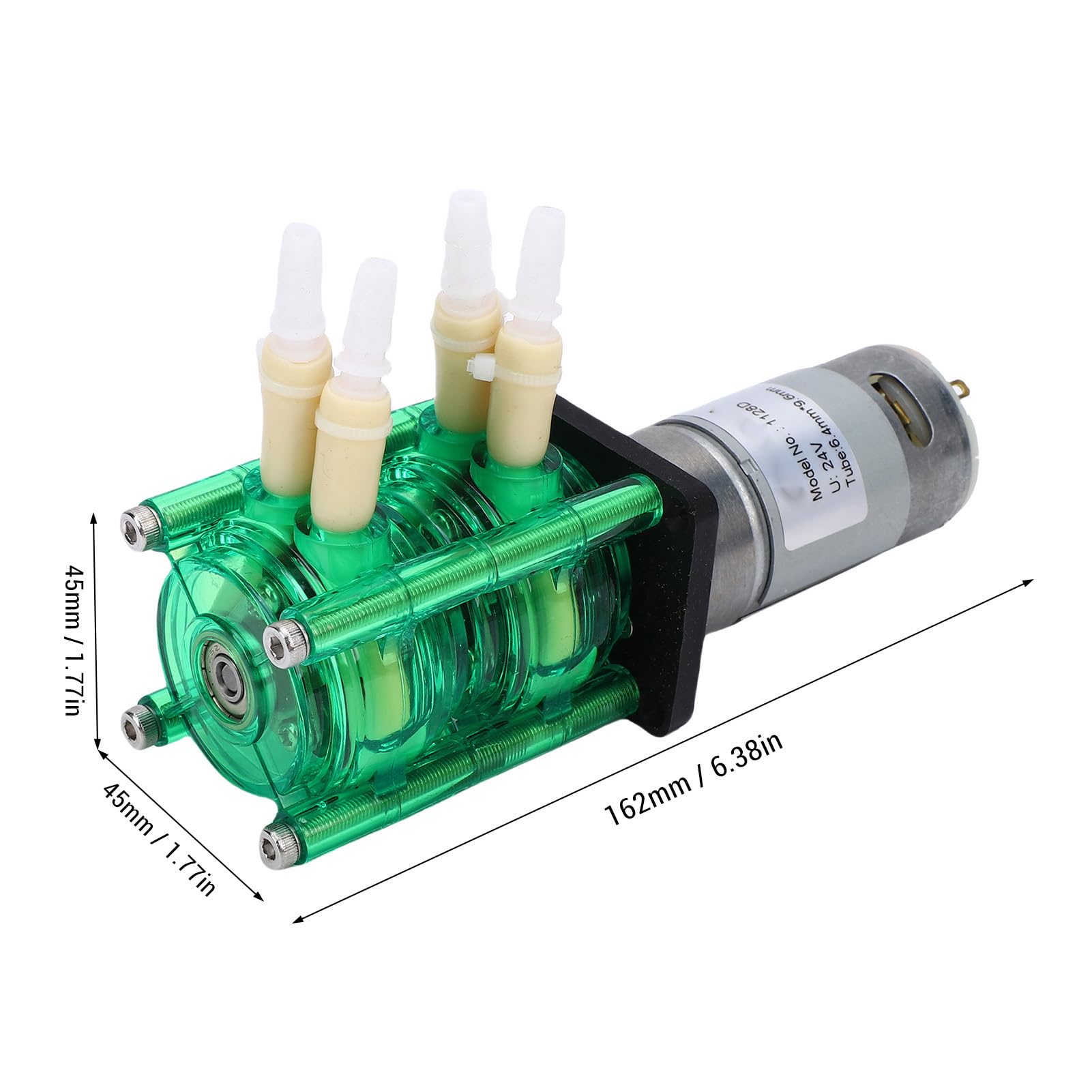 Ejoyous Peristaltische Pumpe, Doppelkopf-Peristaltikpumpe aus Edelstahl, 2 X 500 Ml min., mit 6,4 X 9,6 Mm BPT-Rohr, Gleichstrom-Bürstenmotor für Experimentelle Forschung, Tintenstrahldruck,