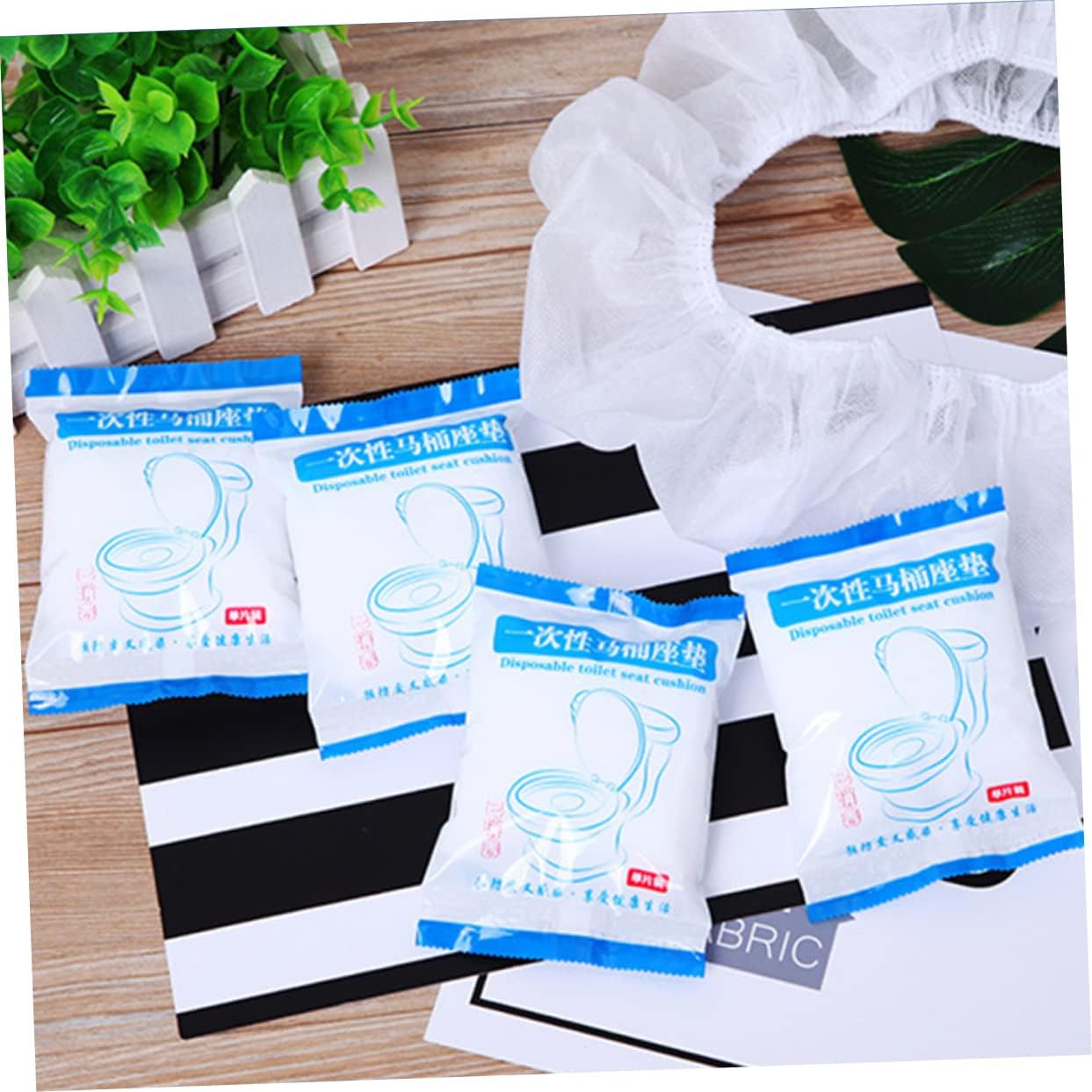 50PCS Disposable Toilet Seat Cover Thick Non-Woven Toilet Cushion for Hotels Offices and Travel Individually Wrapped Portable Bathroom Accessories