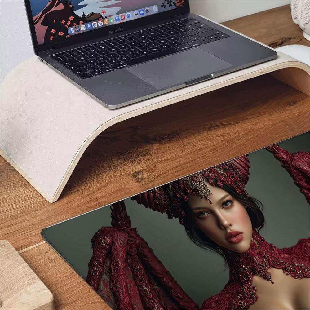 Alfombrilla Ratón XXL Alfombrilla Escritorio 1800x900mm Mouse Pad Mejora la Precisión y la Velocidad con Base de Goma Antideslizante y Bordes Cosidos Duradera Cómoda, Juegos (Chica Sexy) xR8-860