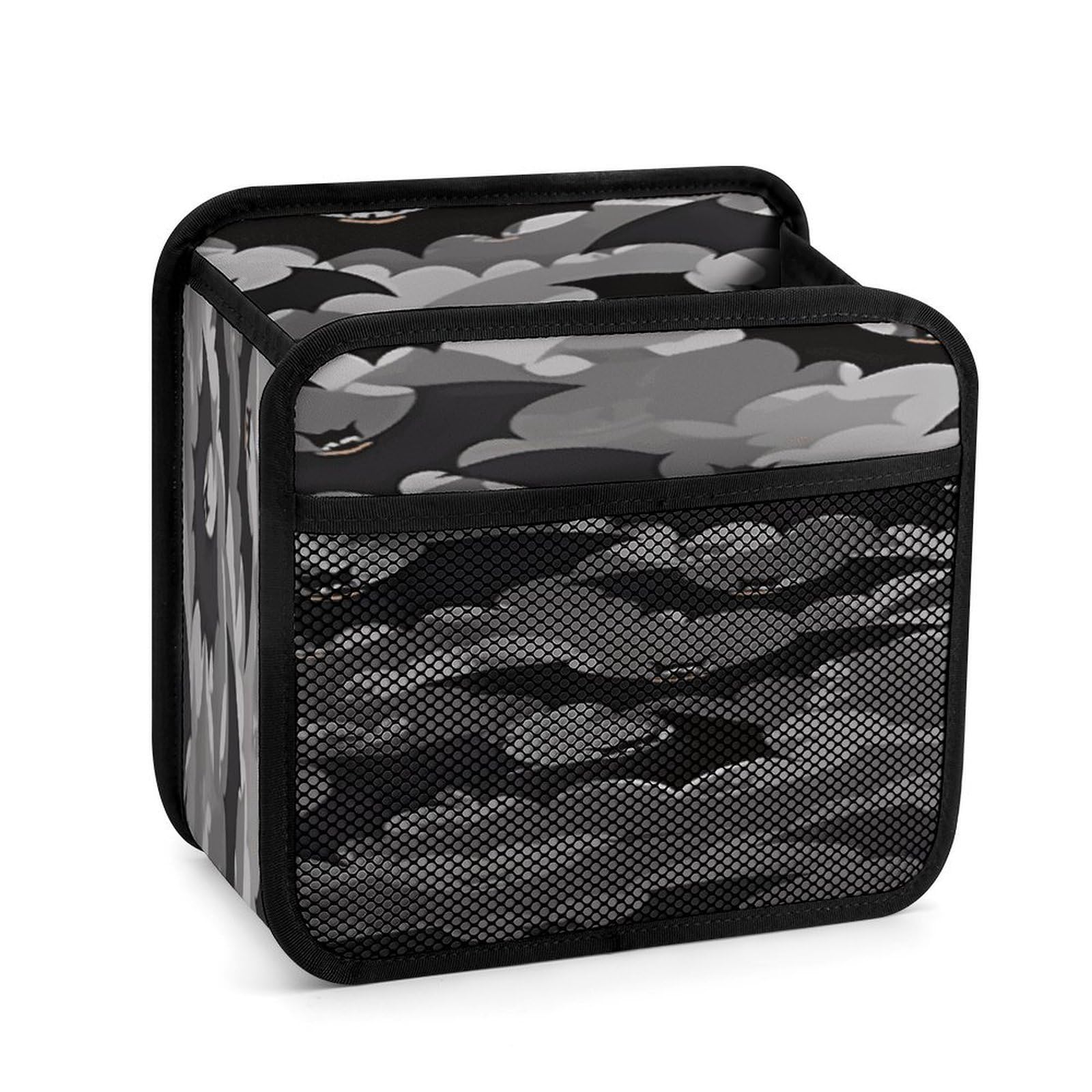 Btcowzrv Style Halloween Bats Grey Car Seat Back Organizer, Pu Leather Hanging Backseat Car Organizer With Elastic Mesh Pocket, Storage Bag For Most Vehicles