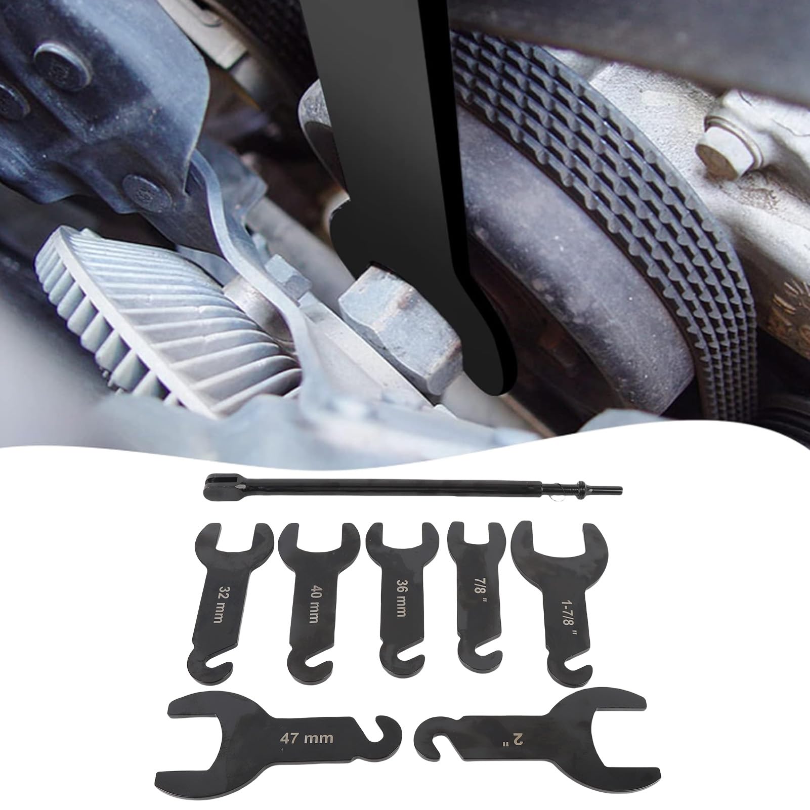 Yctze 32mm 36mm 40mm 47mm 7/8 Pollici 1-7/8 Pollici da 2 Pollici da 2 Pollici Set di Servizi Pneumatici con Manico Lungo 17 Pollici per Camion SUV, Kit di Attrezzi in Acciaio nella