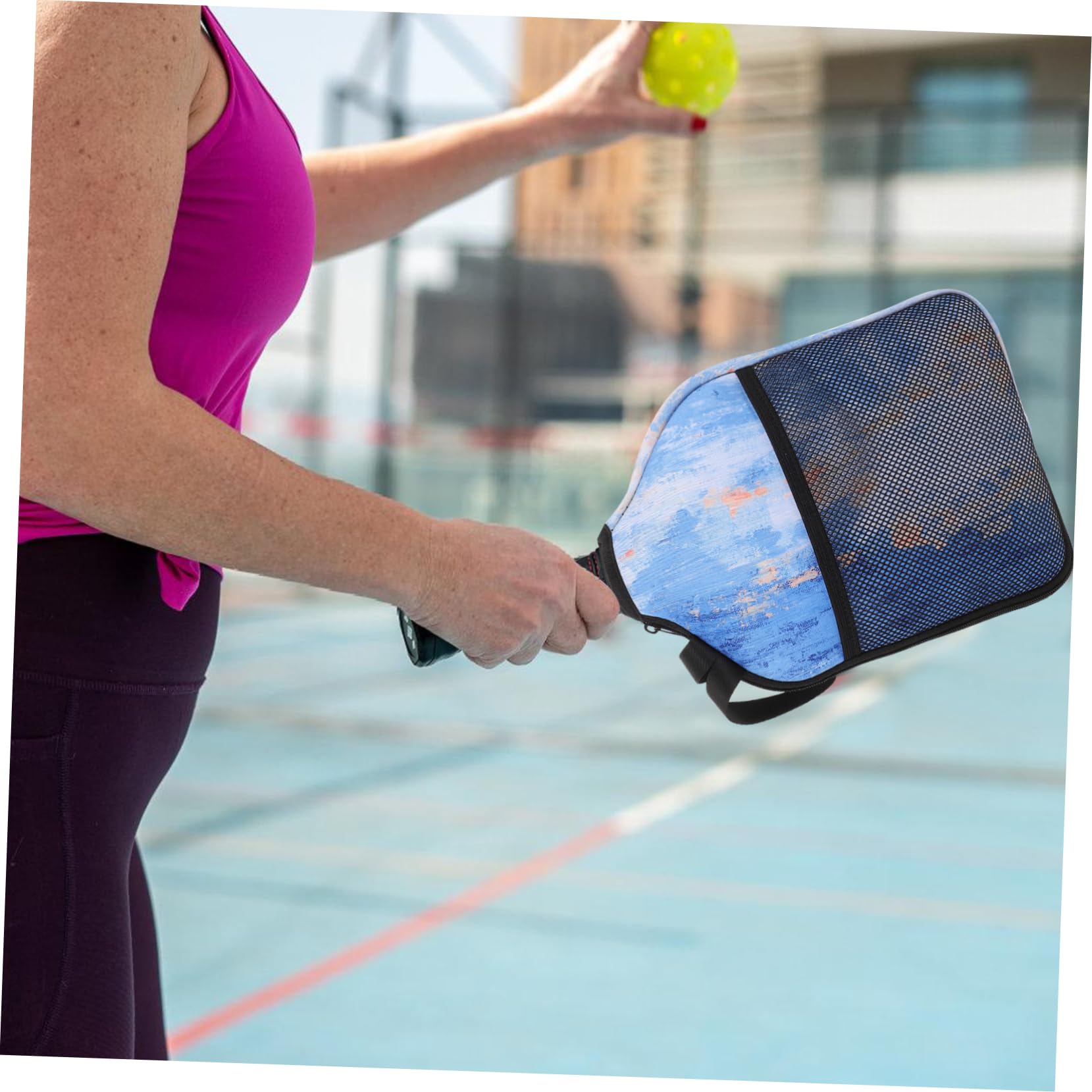 HANABASS Neoprene Paddle Protective Cover for Rackets Multi Function Zipper Sleeve Lightweight and Compact Design for Outdoor Sports Durable Wear Resistant Material Convenient