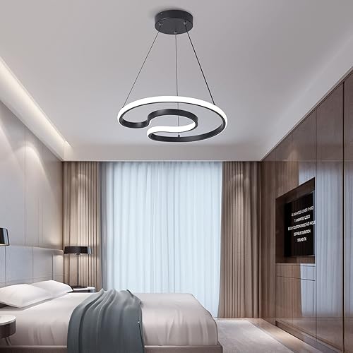 Miniatura 5 de Moderno candelabro LED regulable de 45 W, temperatura de color, 3000 K-4000 K-5000 K, diseño creativo adecuado para sala de estar, comedor, cocina,