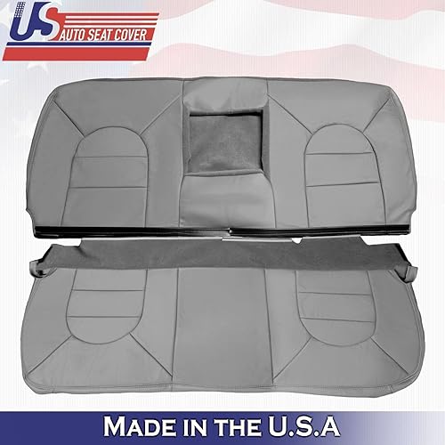 Miniatura 2 de U.S.AutoSeatCover 2000 para Ford F250 F350 F450 F550 Lariat - Funda de asiento de cuero para asiento trasero, color gris