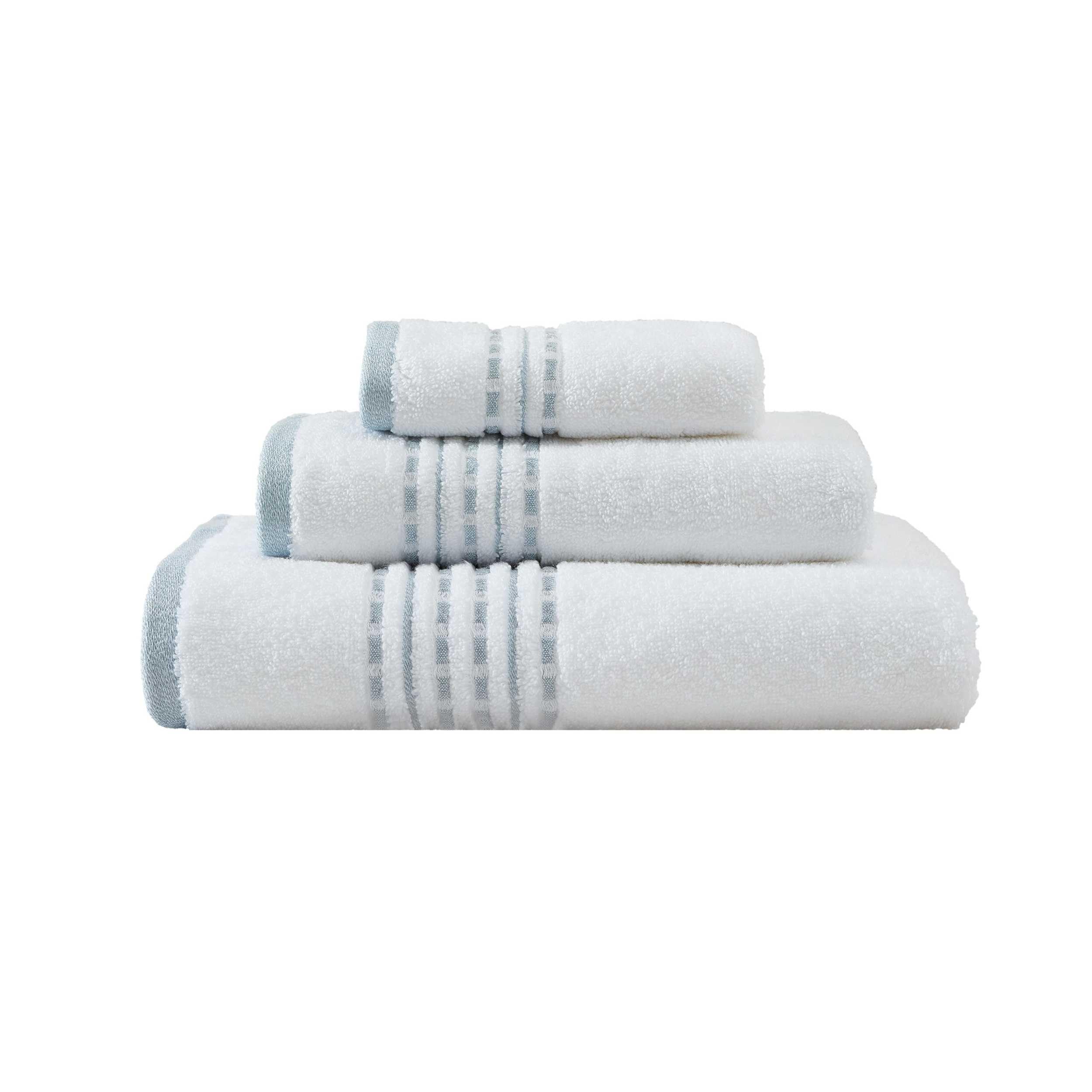 Tommy Bahama - Bath Towels, 100% Soft & Absorbent Cotton, Low Linting & Fade Resistant, Medium Weight Bathroom Towels (Cliff Side Blue, 3 Piece)