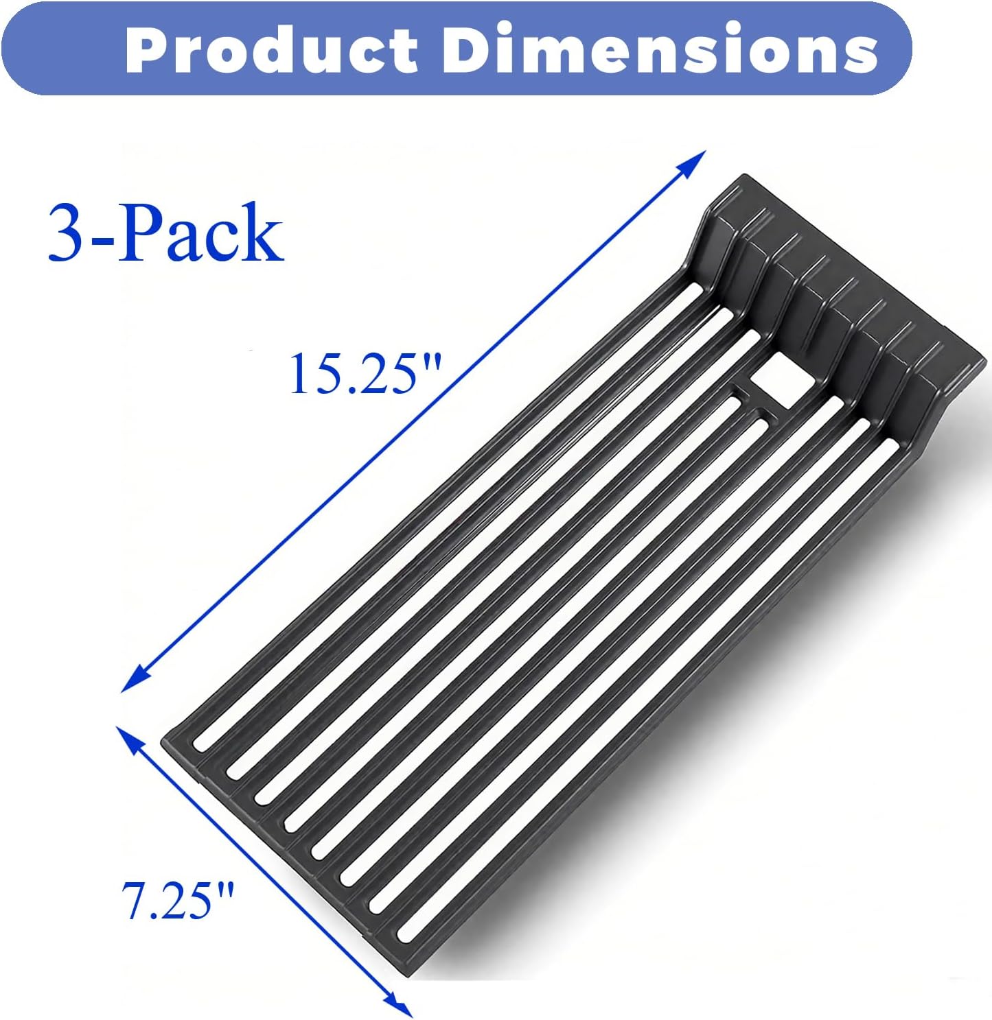 Shengyongh CC62203 (3-Pack) Matte Enamel Cast Iron Grate for Broilmaster D4, G-4, G-4 TSXPL, G-4 TSXPN, G-4 TXPL, G-4 TXPN, P4, U4