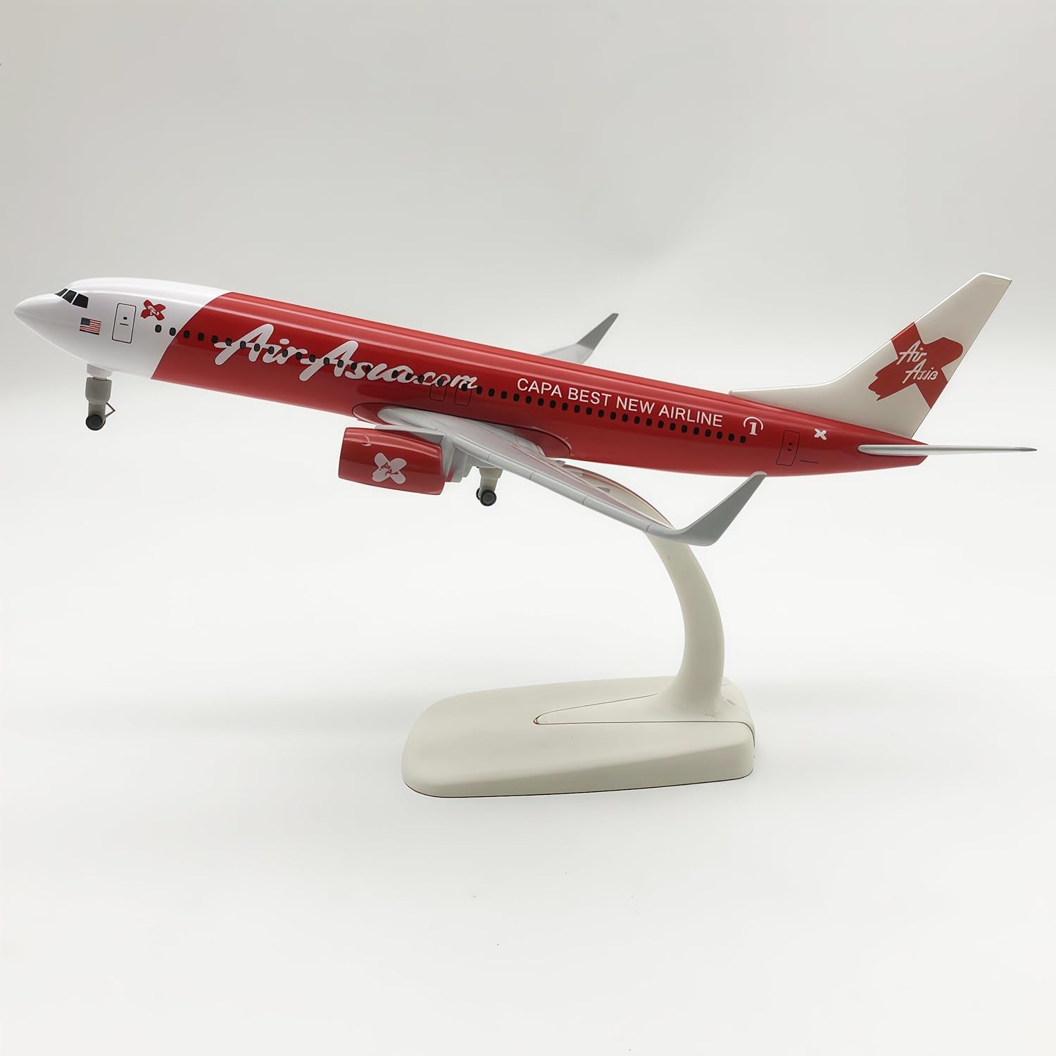 Alloy Diecast Boeing 737 Model AirAsia 1/300 Scale 20cm Display Aircraft for Collection and Desk Gift
