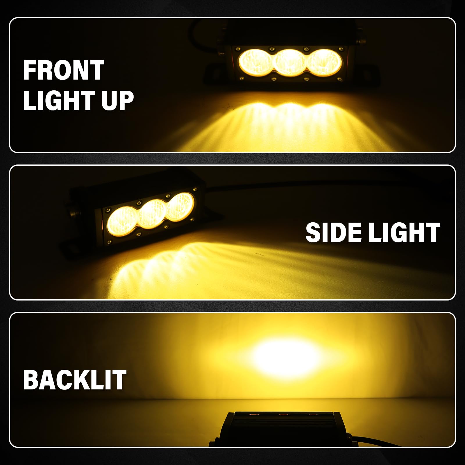 AUXTINGS 2 x 15 cm bursztynowa listwa świetlna LED z jednym rzędem 30 W, 30 W, lampa przeciwmgielna, światło robocze, LED, UTV, ciężarówka, 4x4, samochody, SUV, ATV, światła przeciwmgielne z