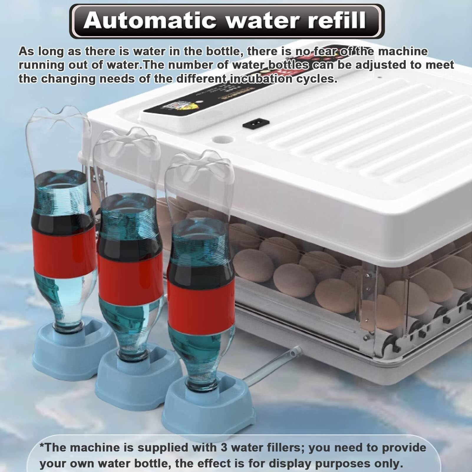 Incubadora automática de huevos para aves de corral, capacidad de 48 a 128 huevos, incubadora totalmente automatizada con función de giro para pollos y codornices, ideal para uso doméstico en granja