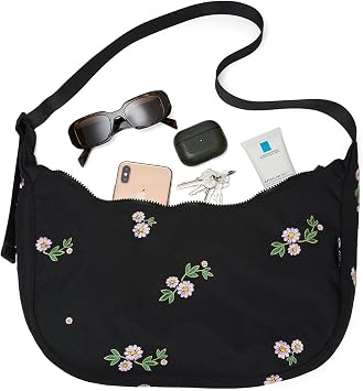 Ela Mo Crossbody Moon Bag [6L Volume] - Sustainable Crescent Moon Bag for Women Made of Recycled PET - Lightweight Shoulder Bag for Everyday Use Travel & Leisure - Semicircular Cross Bag Shoulder Bag