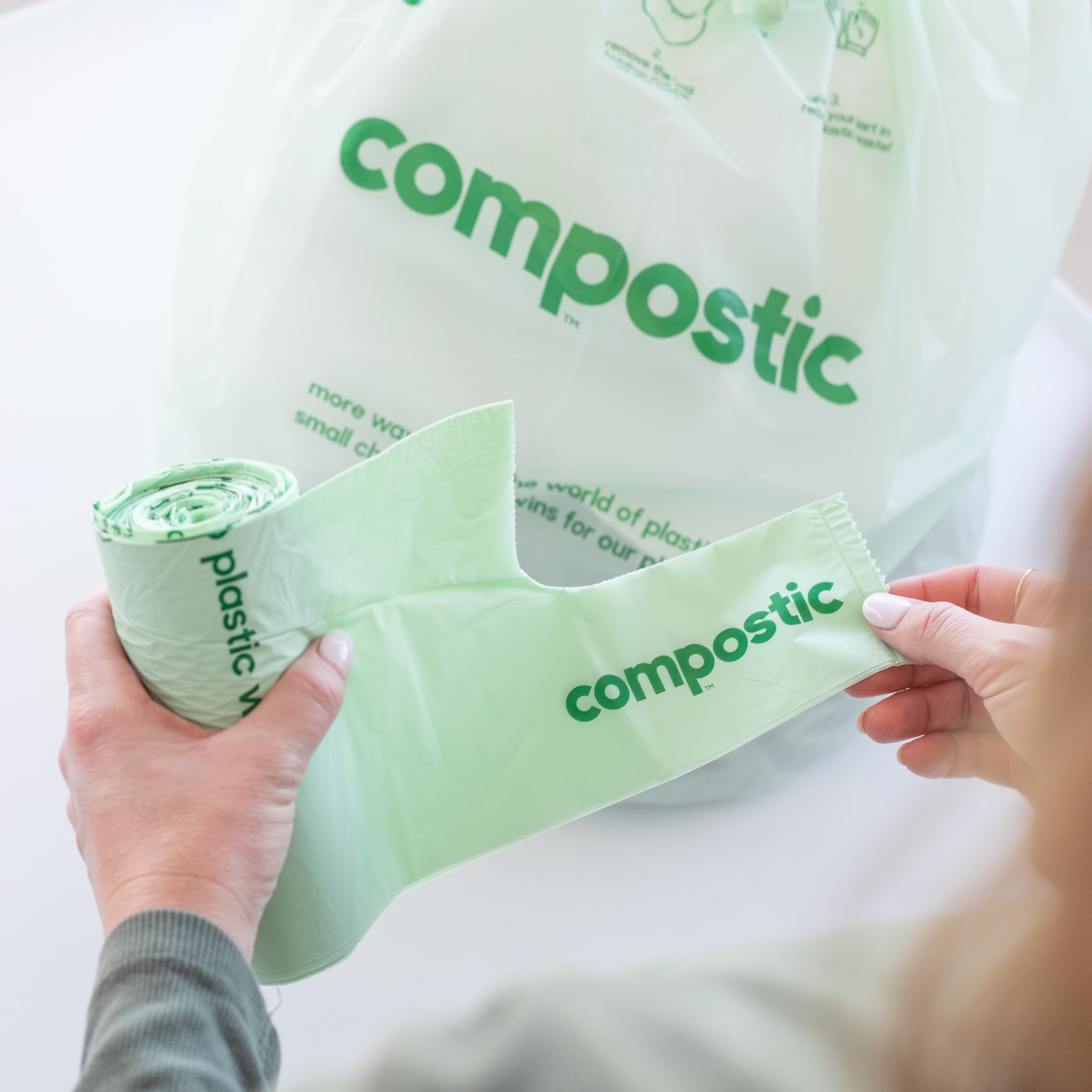 Compostic Kompostowalne worki na śmieci - 38 l - opakowanie 100 szt