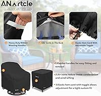 Vista 14 de Funda para sofá biplaza (2 asientos) y muebles de patio/exteriores, 58 pulgadas de ancho x 32.5 pulgadas de profundidad x 31 pulgadas de alto, Beige