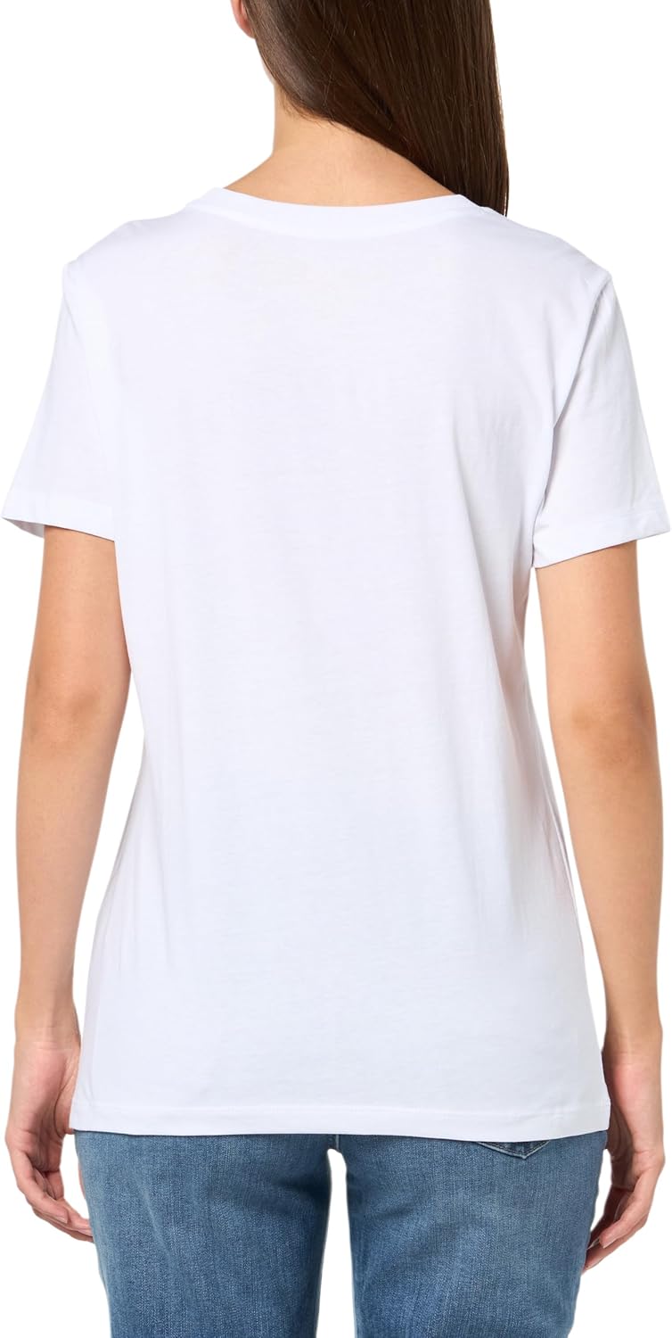 Armani Exchange Women's Crewneck Regular Fit Rhinestone Logo Tee, Optic White, XX-Large - Image 2