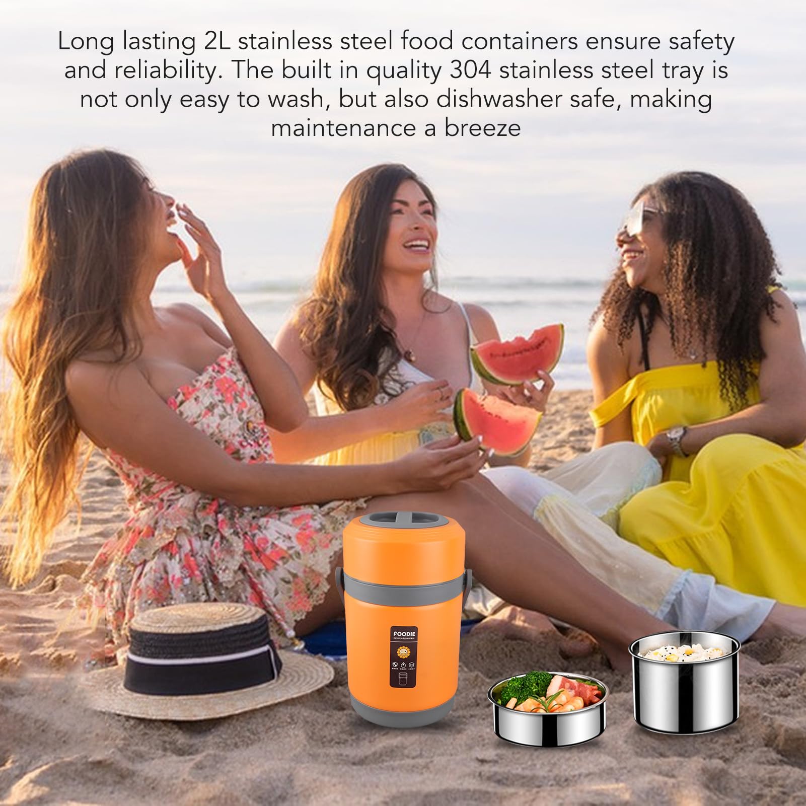 Hot Pot Electric mit Dampfer, 2L -Ramenkocher, Elektro -Topf für Pasta, Shabu Shabu, Haferflocken, Suppe und Ei, Tragbarer Kocher, Grundnahrungsraum -Essentials, Tragbarer (ORANGE)