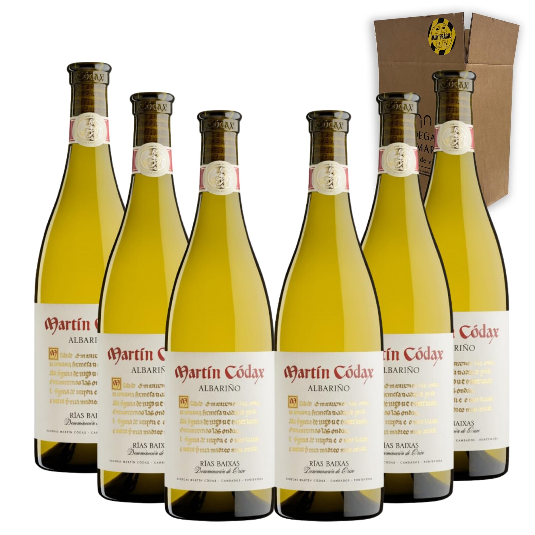Martín Códax Albariño - Ideal para Maridar con Pescados y Arroces - Pack 6 Botellas 75cl