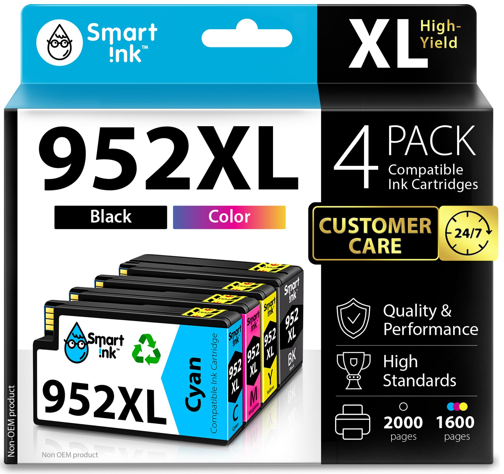 Smart Ink 952XL 互換インクカートリッジ 4色セット Amazon.co.jp: HP 952XL 952 XL 4 コンボパック (ブラック、シアン