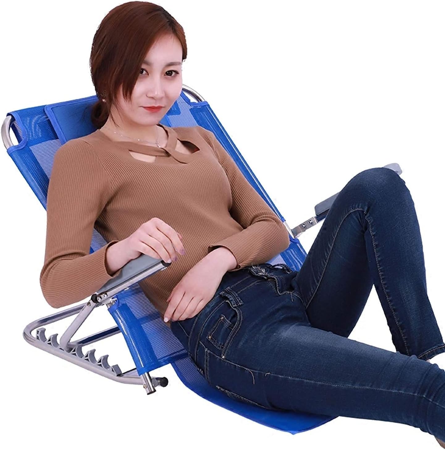 Portable Bed Adjustable Bed Backrest Recliner Stainless Steel Tubes Folding Backrest