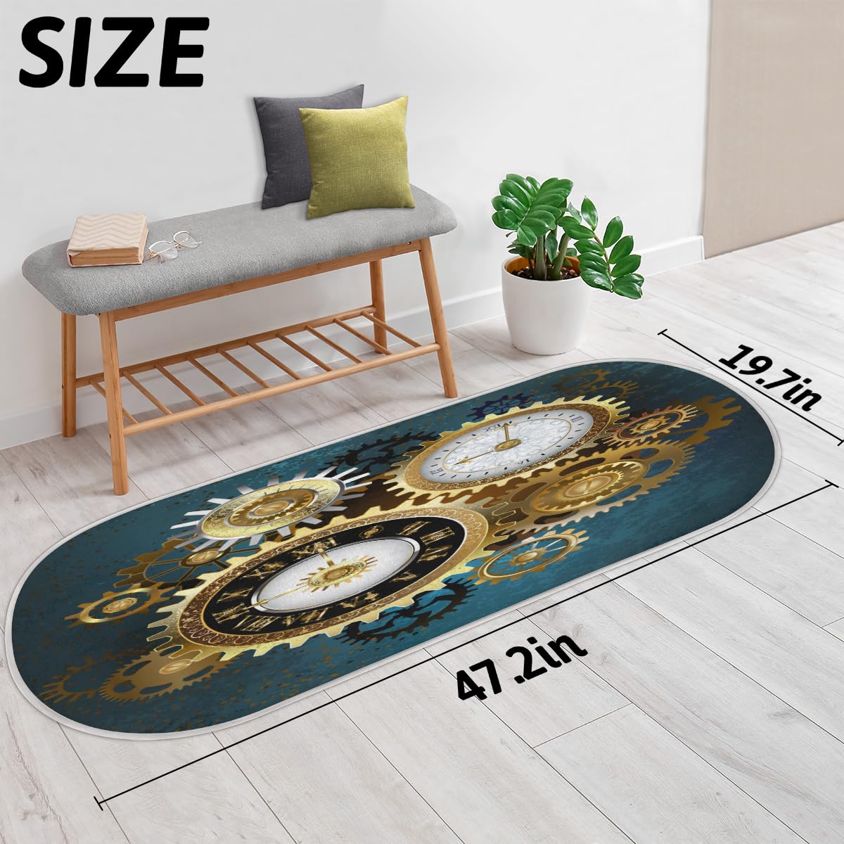 TropicalLife Vintage nadruk dywanik mata 50 x 120 cm, vintage retro długie włosy pogrubione dywaniki do pokoju kuchni domu łazienki wewnątrz antypoślizgowa mata podłogowa dywaniki