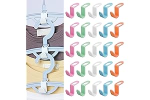 Clothes Hanger Connector Hooks 50 Pack Closet Organizer Extender for Plastic Velvet Wooden Wire Hanger