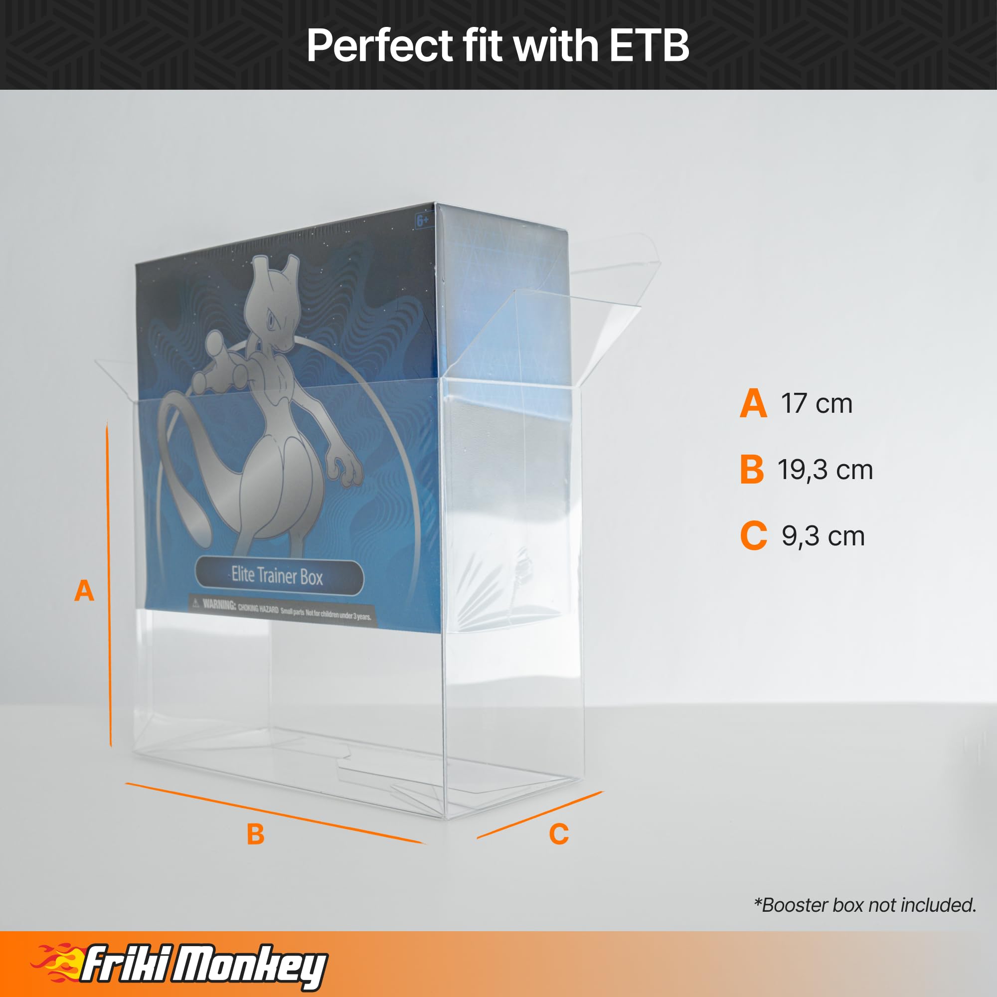 PET Elite Trainer Box 10 sztuk, plastikowa osłona na pudełka ETB 19 x 16,7 x 9 cm, kompatybilna z Pokémon Elite Trainer Box - Sztywny, wytrzymały, odporny na kurz