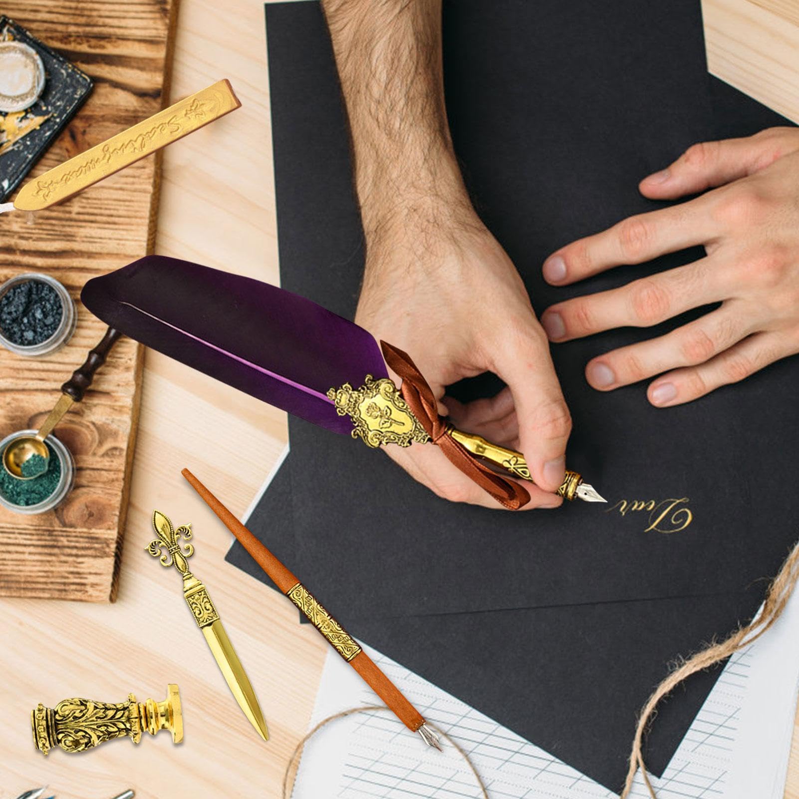 Generisch Set di penne per calligrafia a penna, stile vintage