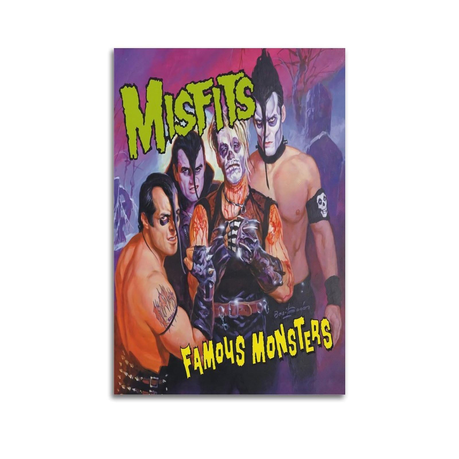 Misfits Famous Monsters Print Album Cover Signed Limited Music Cover Pop Hip Hop Rap Singer Star Music Poster Aesthetic Canvas Wall Art for Dorm Decor