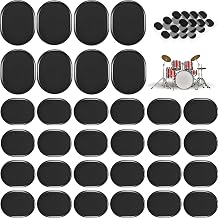 Boao 48 Pieces Drum Dampeners, Silicone Gel Pads Silencers Soft Drum Mute Pads for Tone Control(Black)