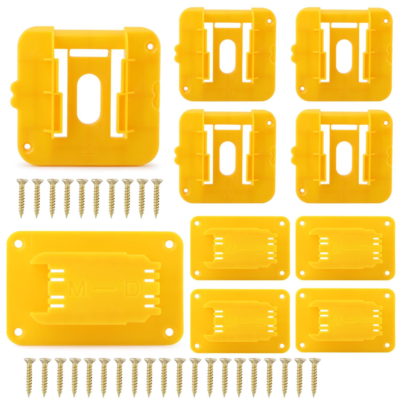 Bibabala 10pcs Gardeners Battery Tool Holders, Wall Mount Cordless Compatible for 20V Power(Color:Yellow)