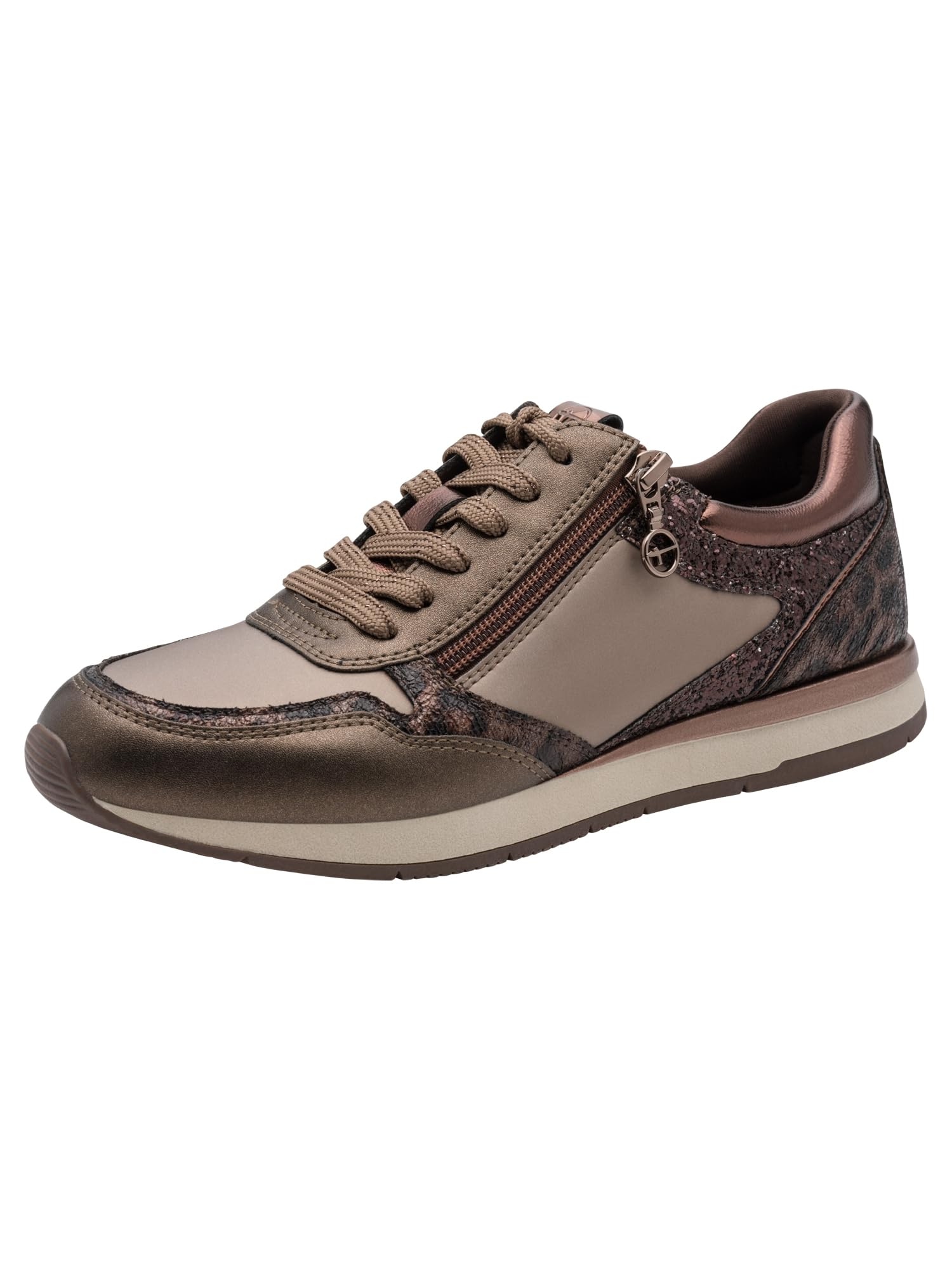 Tamaris Women's Low Flat Trainers, Brown (Taupe Glam), 37