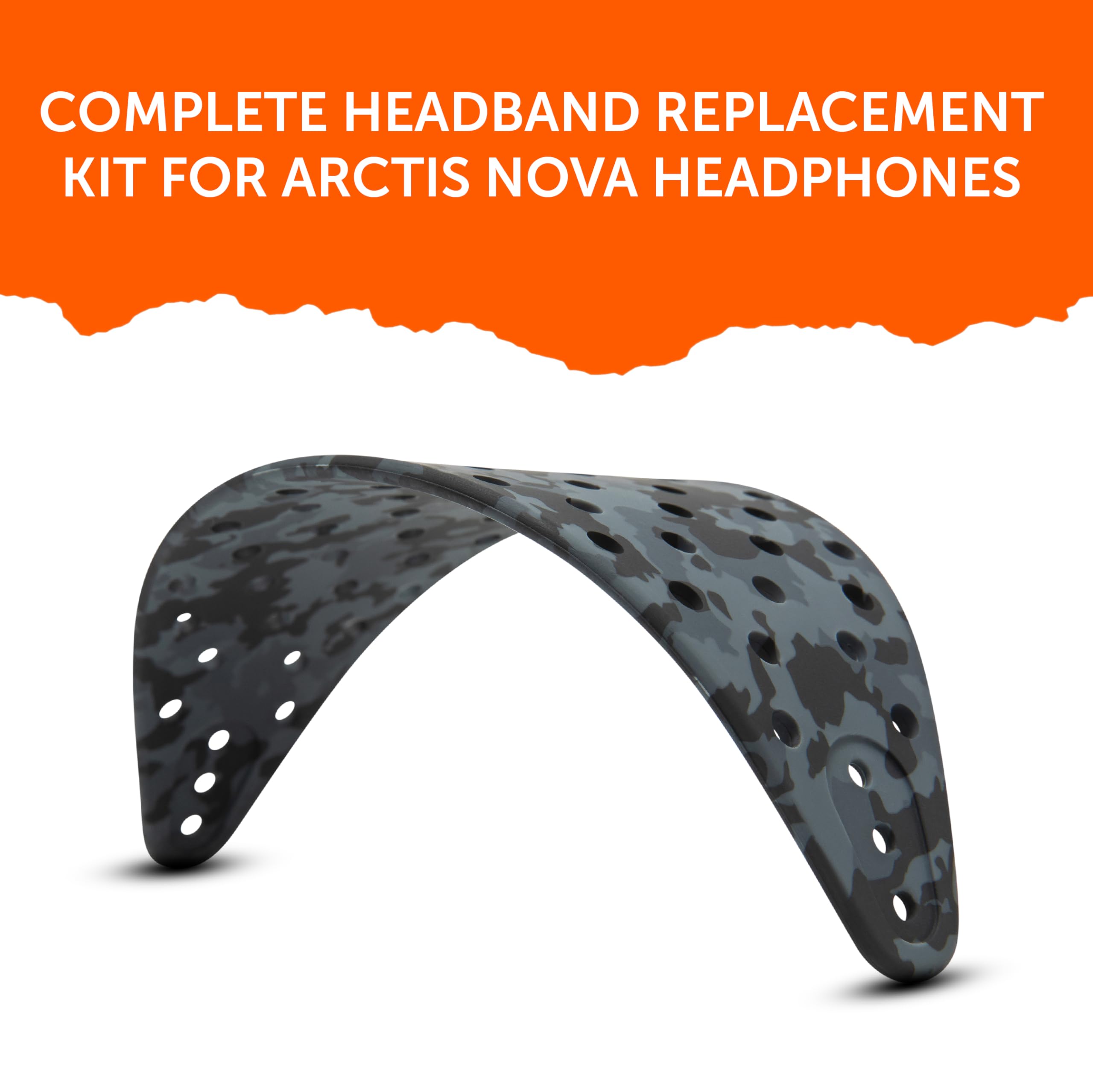 WC Modkit Arctis Nova 7 – Cuscinetti auricolari in gel, fascia larga e piastre laterali compatibili con Arctis Nova 7, 5, Pro WIRED e altri, realizzati da Wicked Cushions | Black Camo