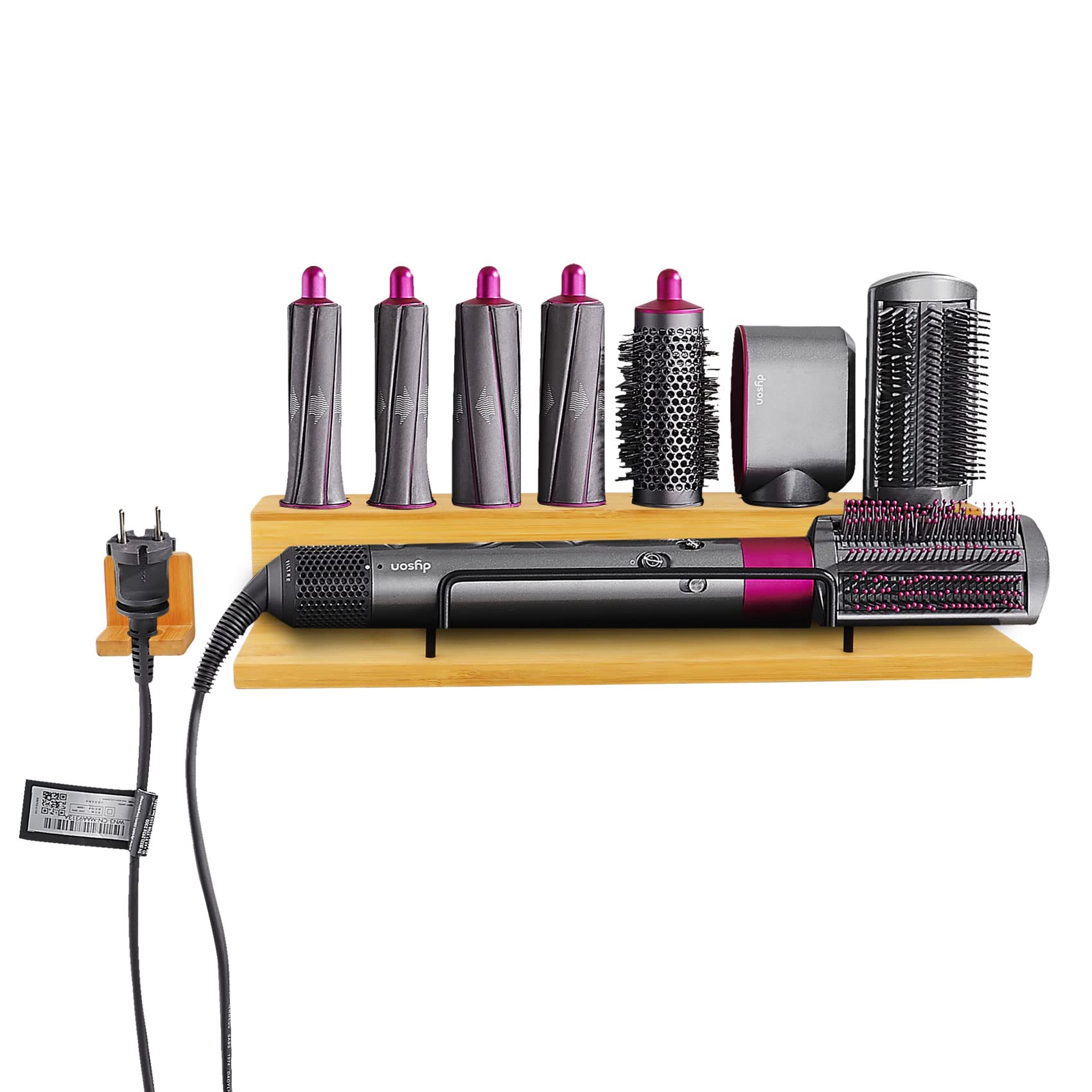 Holder Storage Stand Rack Wall Mount for Dyson Airwrap Curling Iron Accessories,Bathroom Organizer Holder for Dyson Airwrap,No Drilling Installation,Suitable for Bathroom|Bedroom|Hair Salon (Grey)