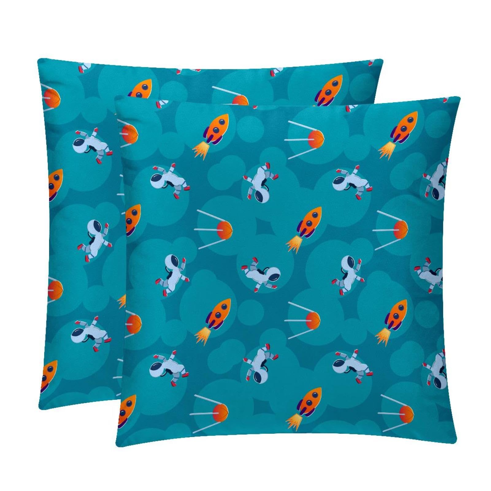 TDGKPZ Rocket Throw Pillow Covers 2 Pack Pillowcases Soft Cozy Pillow Cases For Couch Bed Sofa 40x40cm